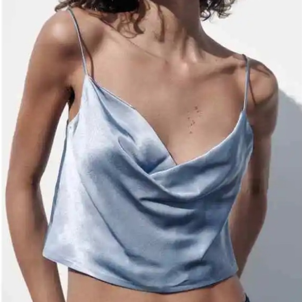 ⚡️ Flash Sale ⚡️ZARA • Satin Effect Crop Top • MEDIUM